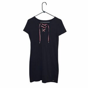 Tommy Hilfiger Navy Lace Up Short Sleeve Blue Dress Nautical Size Small